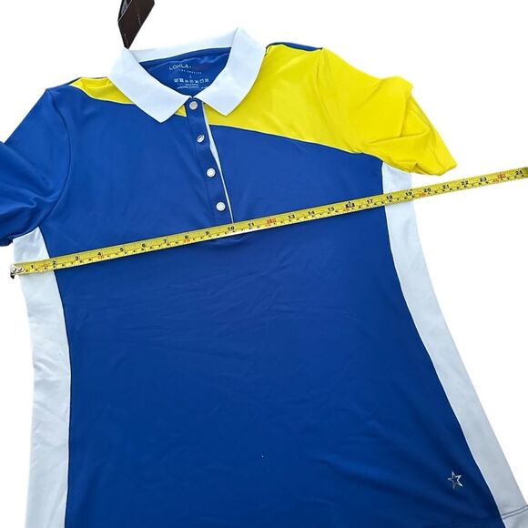 Lohla Sport Filippa Short Sleeve Polo Top Tennis Pickleball Blue, L, New - Picture 8 of 10